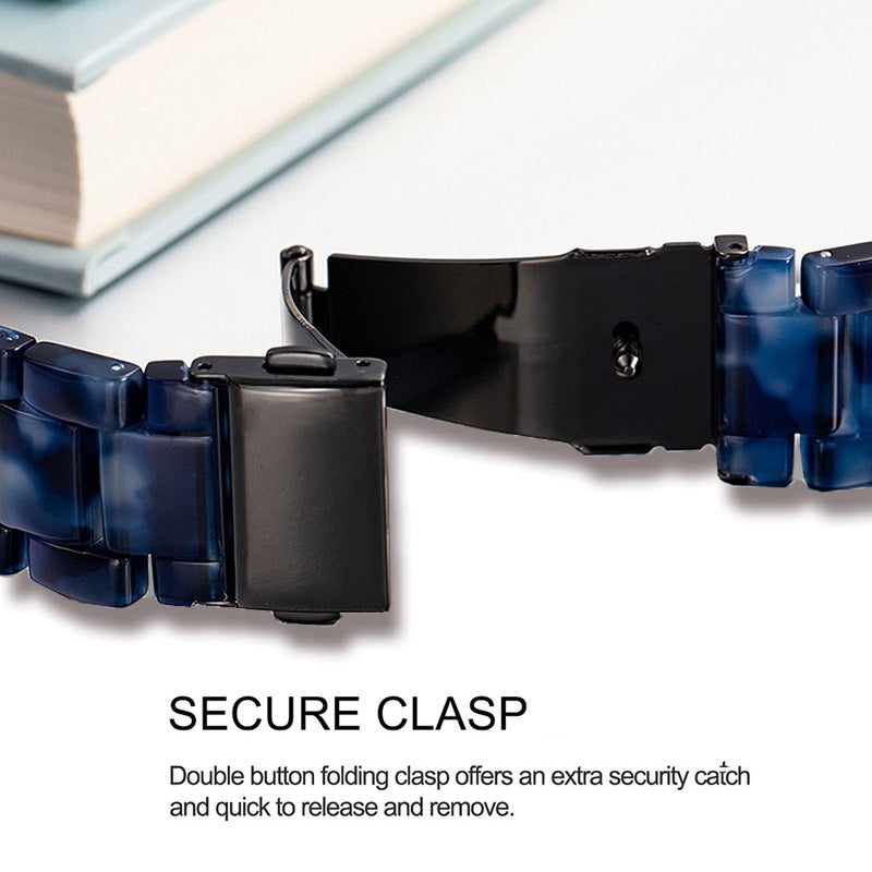 DEALELE Bands Compatible with Samsung Galaxy Watch 7 / FE / 6/6 Classic / 5/5 Pro / 4/4 Classic / 3 41mm, 20mm Colorful Resin Replacement Strap for Huawei GT3 42mm Women Men (Ink blue) - Image 3